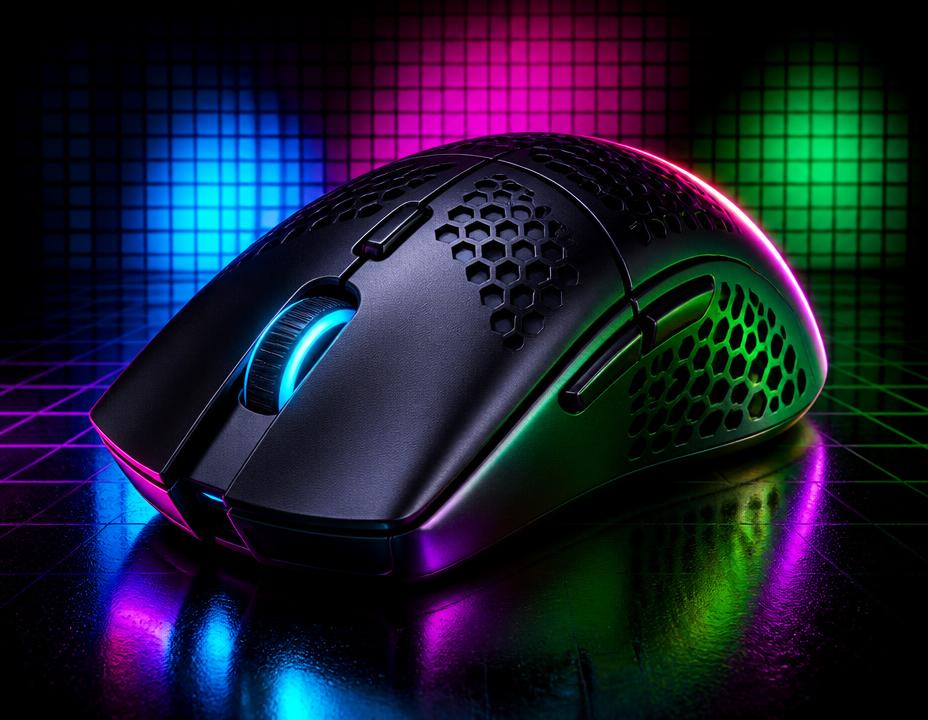 Black ultralight wireless gaming mouse