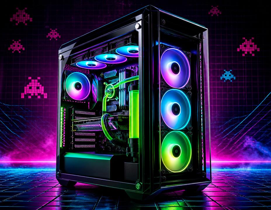 RGB-lit high-performance gaming desktop PC
